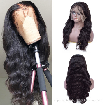 Henan factory wholesale 150% Density Body Wave Indian Virgin Remy Human Hair Lace Front Wig